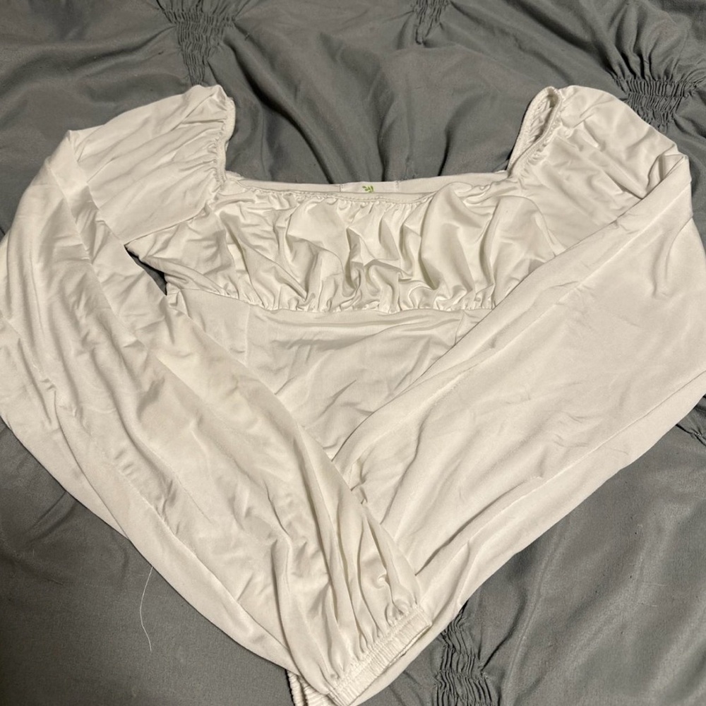 Chic White Long Sleeve Women's Blouse